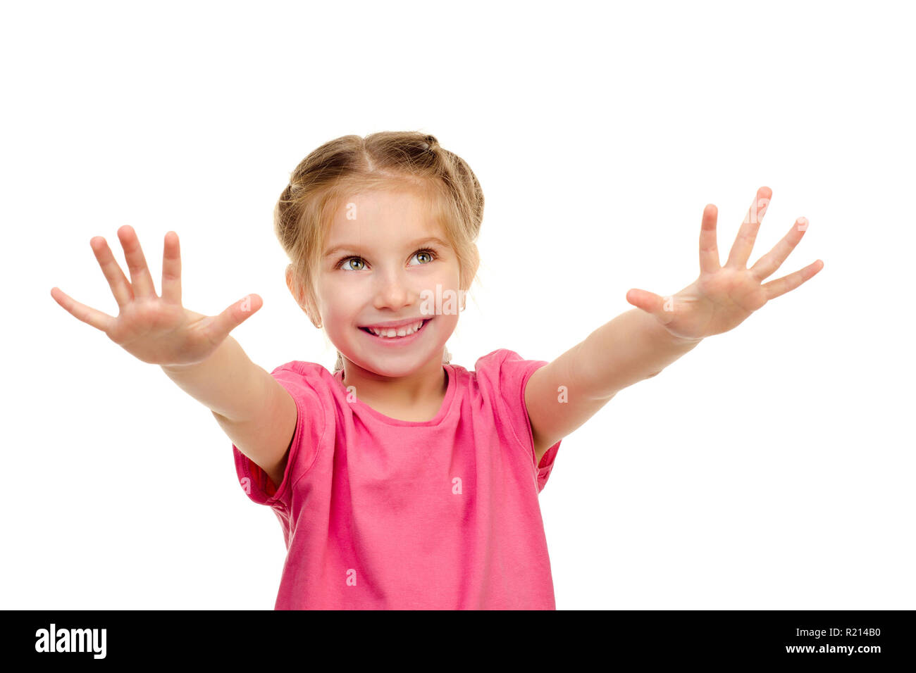 little girl isolated on a white background Stock Photo - Alamy