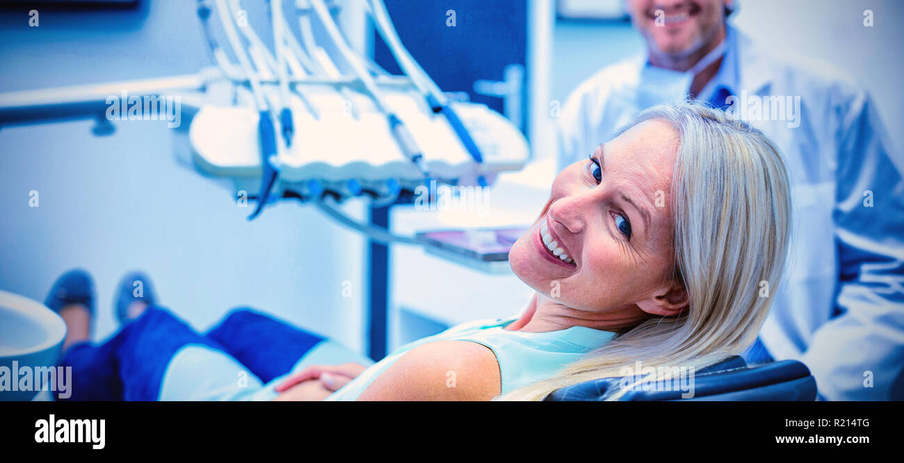 Portrait of female patient smiling Stock Photo