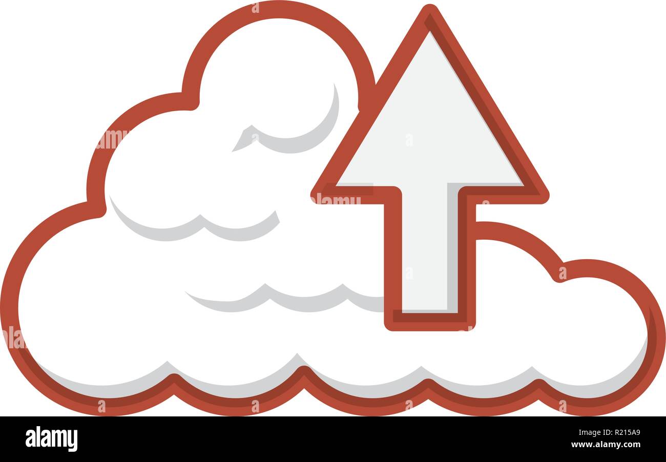 cloud computing server with arrow up vector illustration design Stock ...