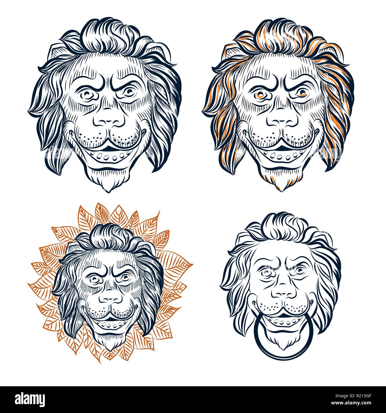Lion head hand drawn sketch Stock Vector Image & Art Alamy