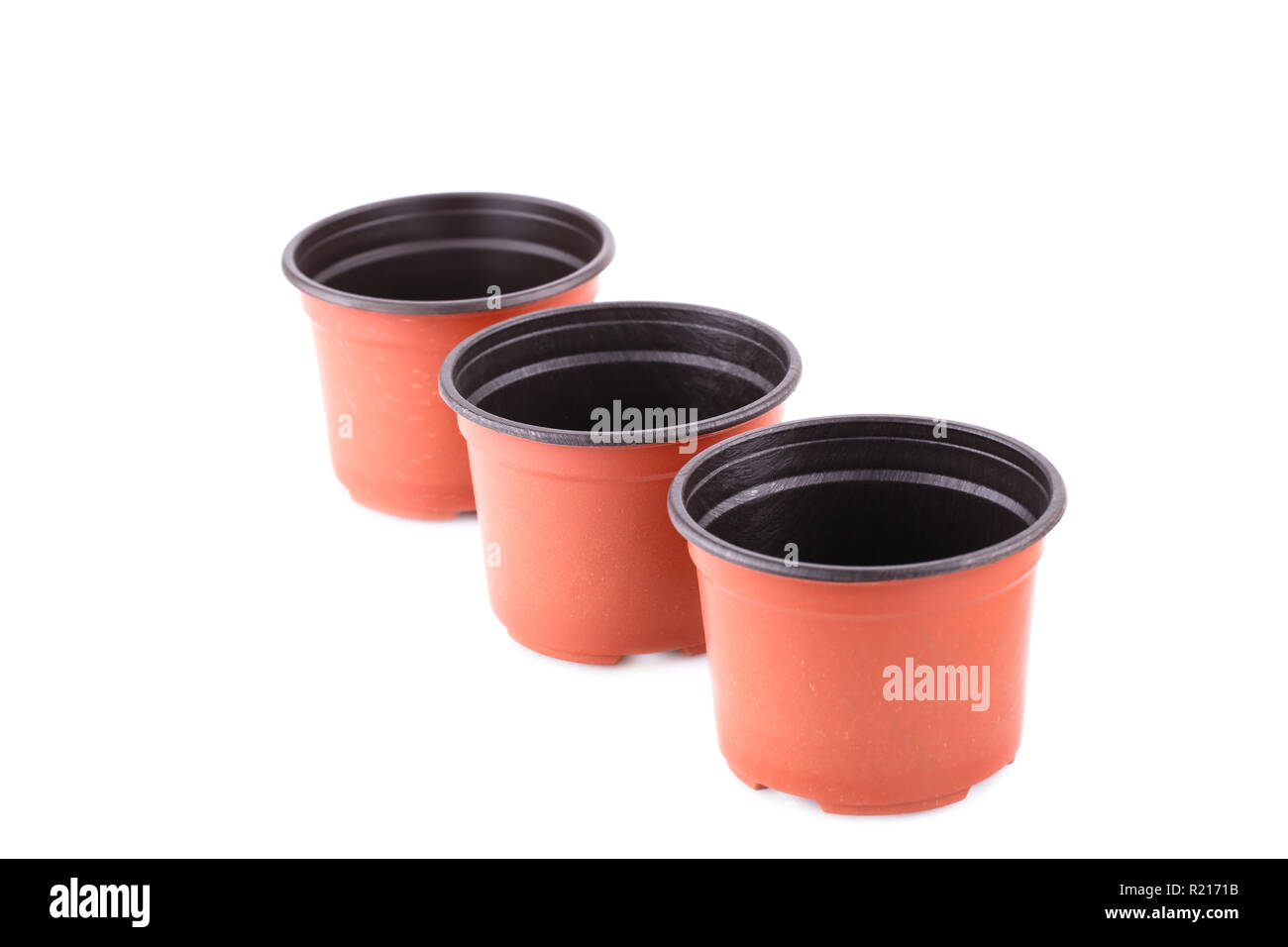 Flower pots isolated on a white background Stock Photo - Alamy