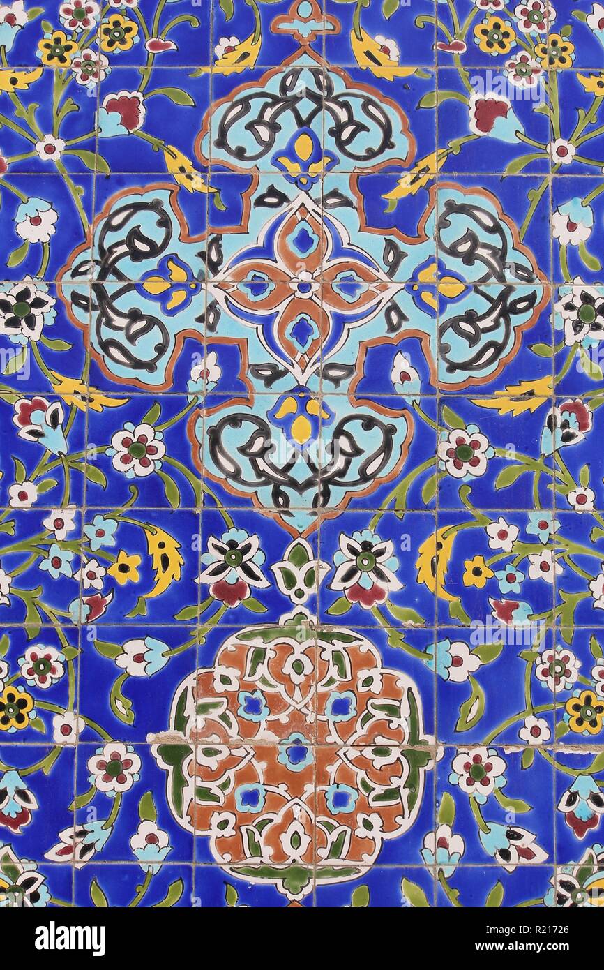 Mosque ceramic tile decoration in Bur Dubai, United Arab Emirates