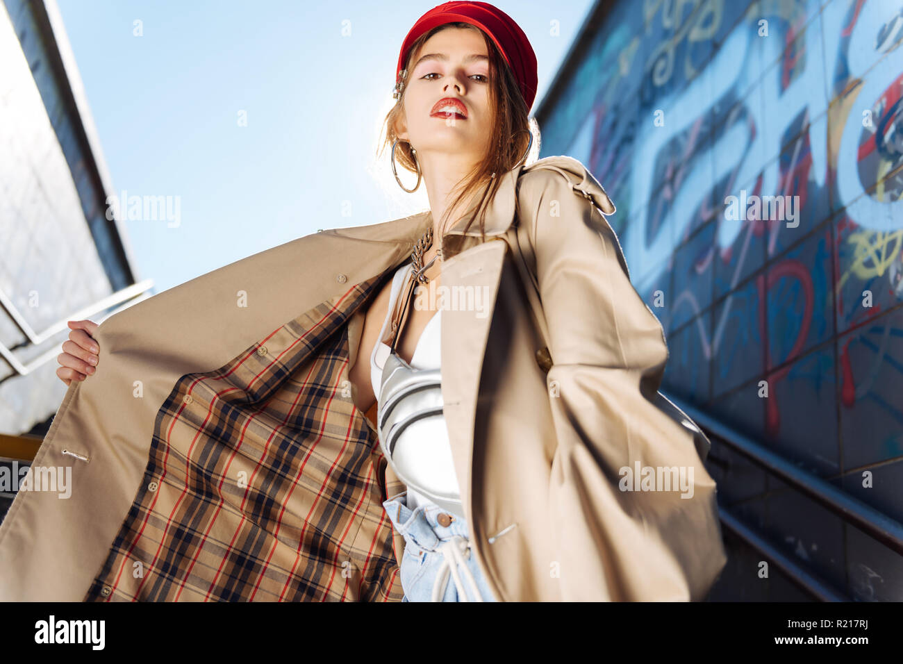 Long Beige Trench Coat