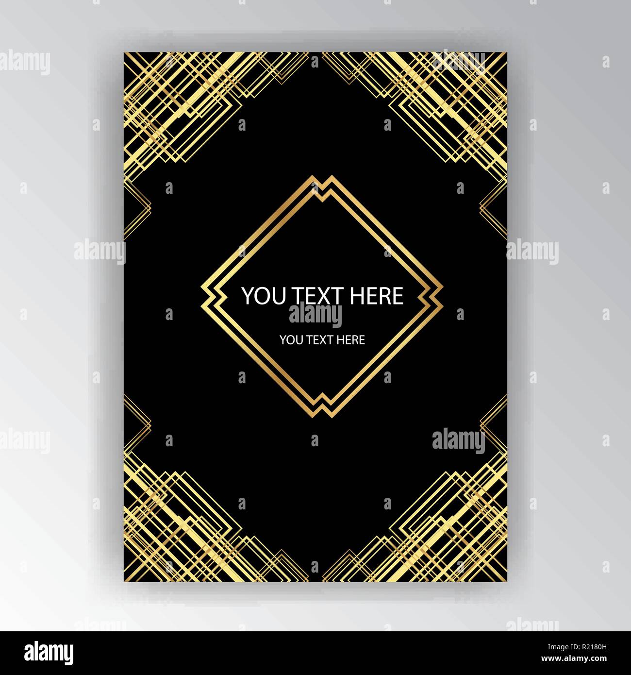 Art Deco Template Golden Black Page Menu Card Invitation Sun And City Lights In A Artdeco Art Nuvo Style Beautiful Bakcground Stock Vector Image Art Alamy