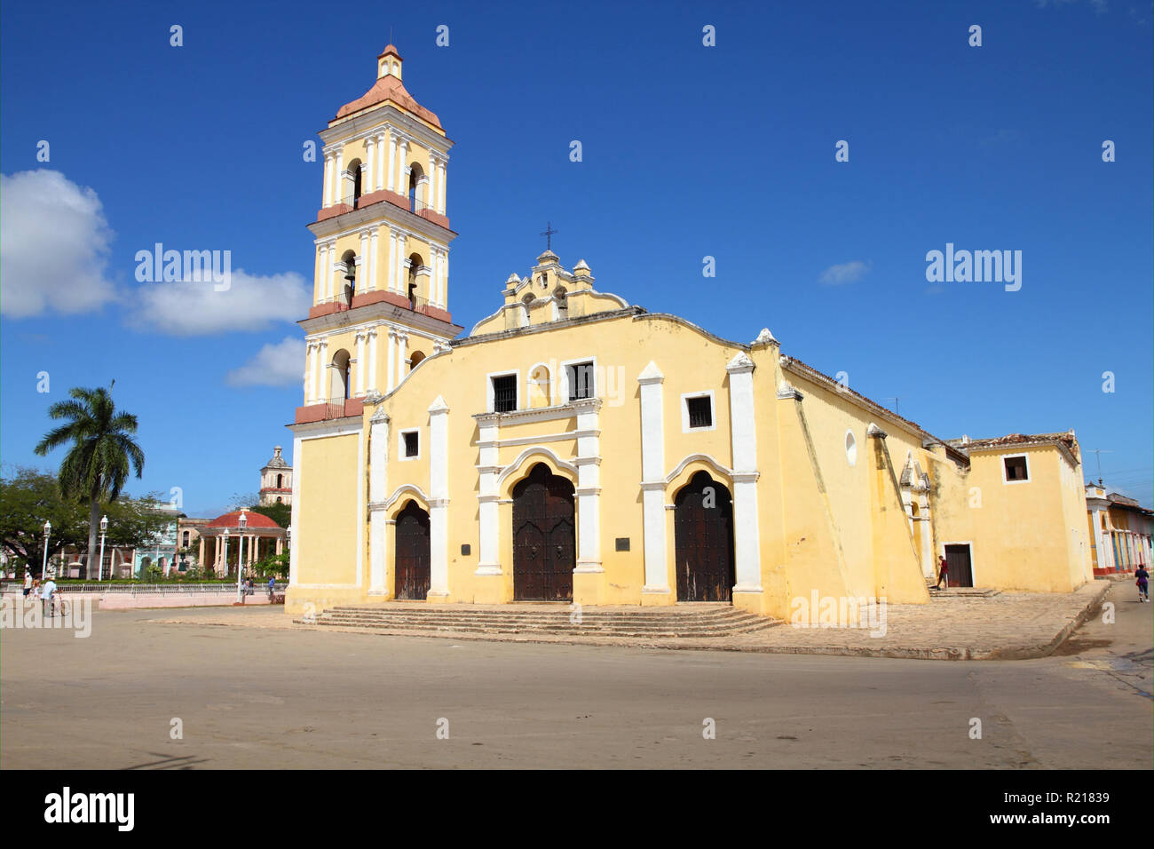 Church of San Juan de los Remedios in Remedios, Cuba. Baroque architecture. Stock Photo