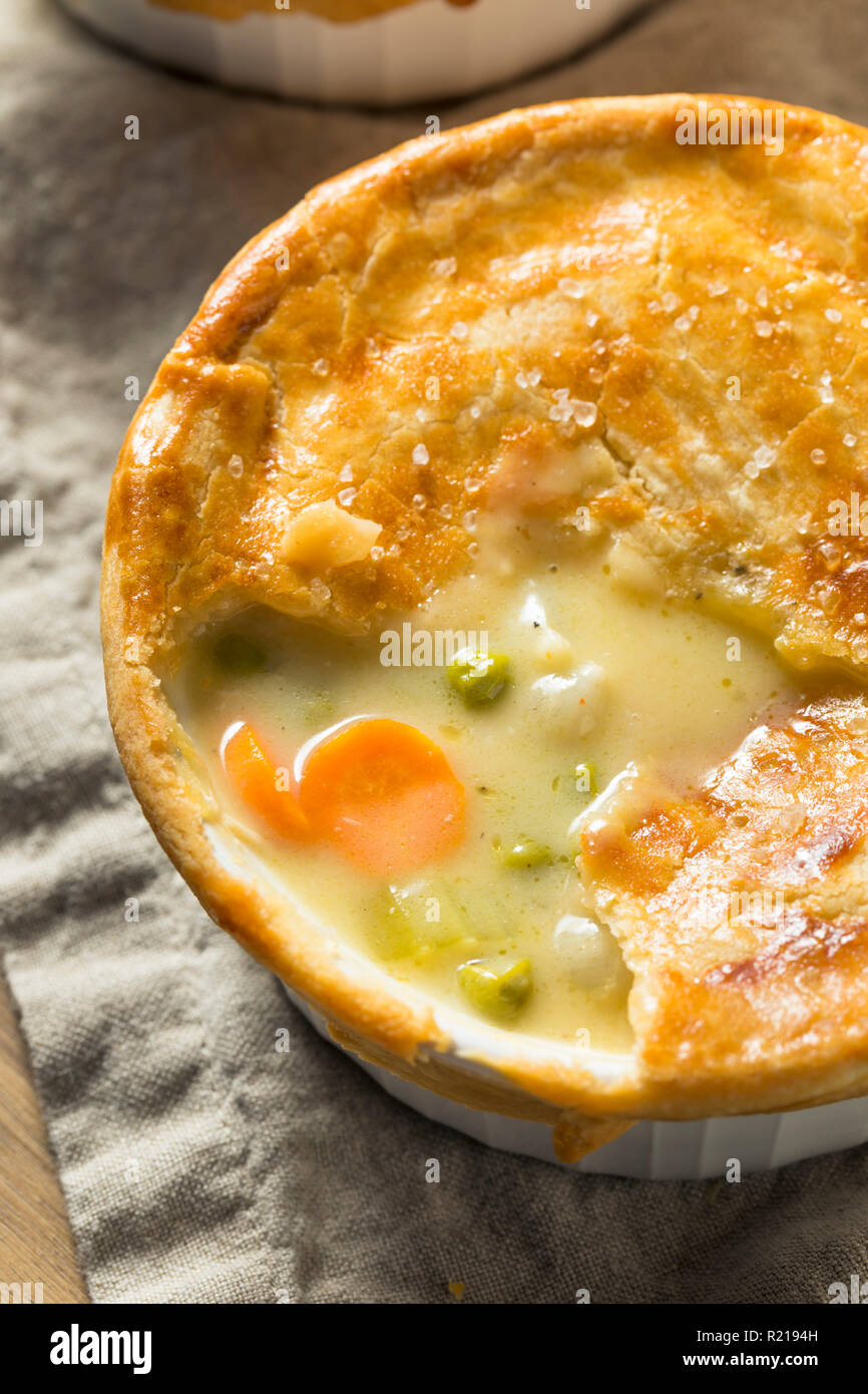 Homemade Individual Chicken Pots Pies Ready to Eat Stock Photo Alamy