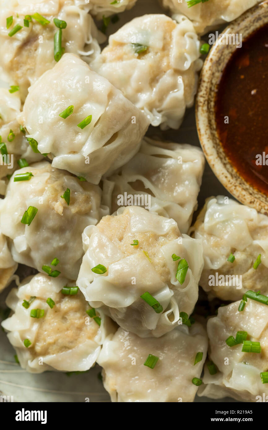 Homemade Pork Shu Mai Dumplings with Dipping Sauce Stock Photo Alamy