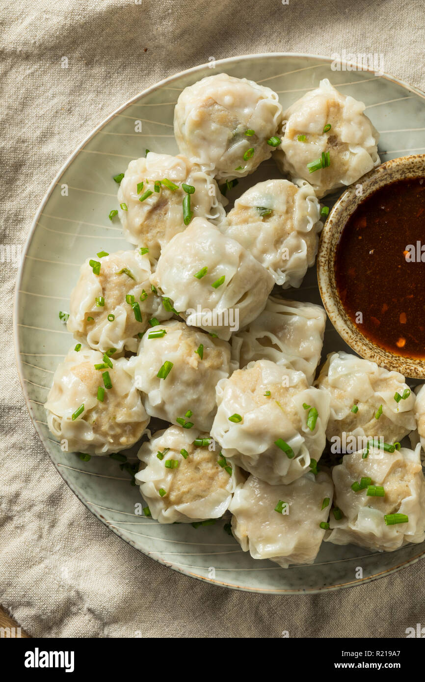 Homemade Pork Shu Mai Dumplings with Dipping Sauce Stock Photo Alamy