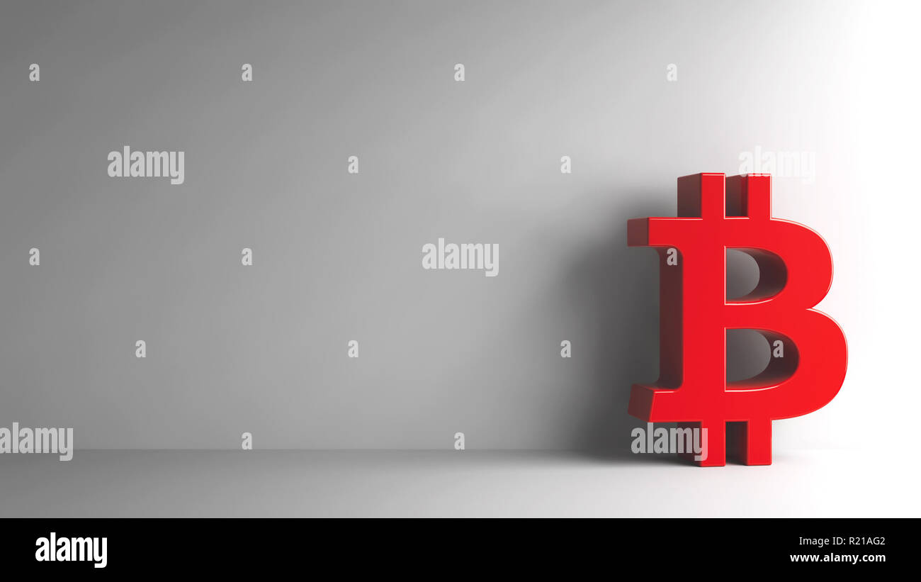 Red bitcoin on grey background, three-dimensional rendering, 3D illustration Stock Photo - Alamy