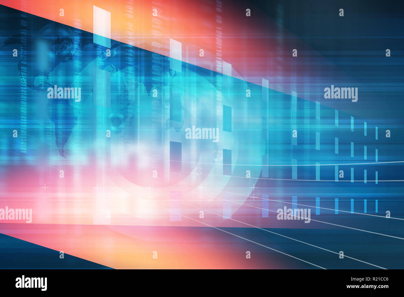Digital technology screen with binary codes, futuristic digital ...