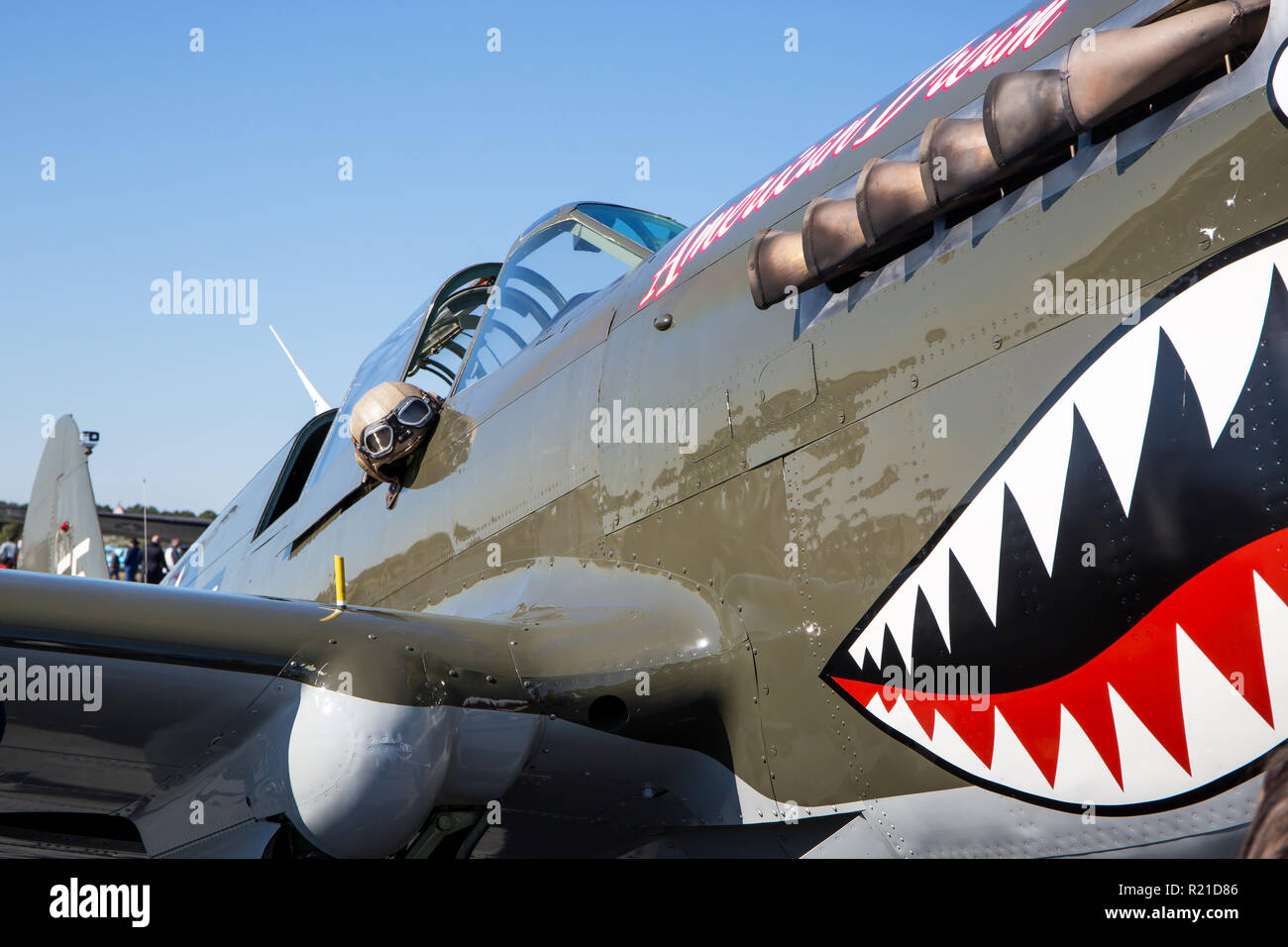 MONROE, NC (USA) November 10, 2018 A P40 Warhawk aircraft with