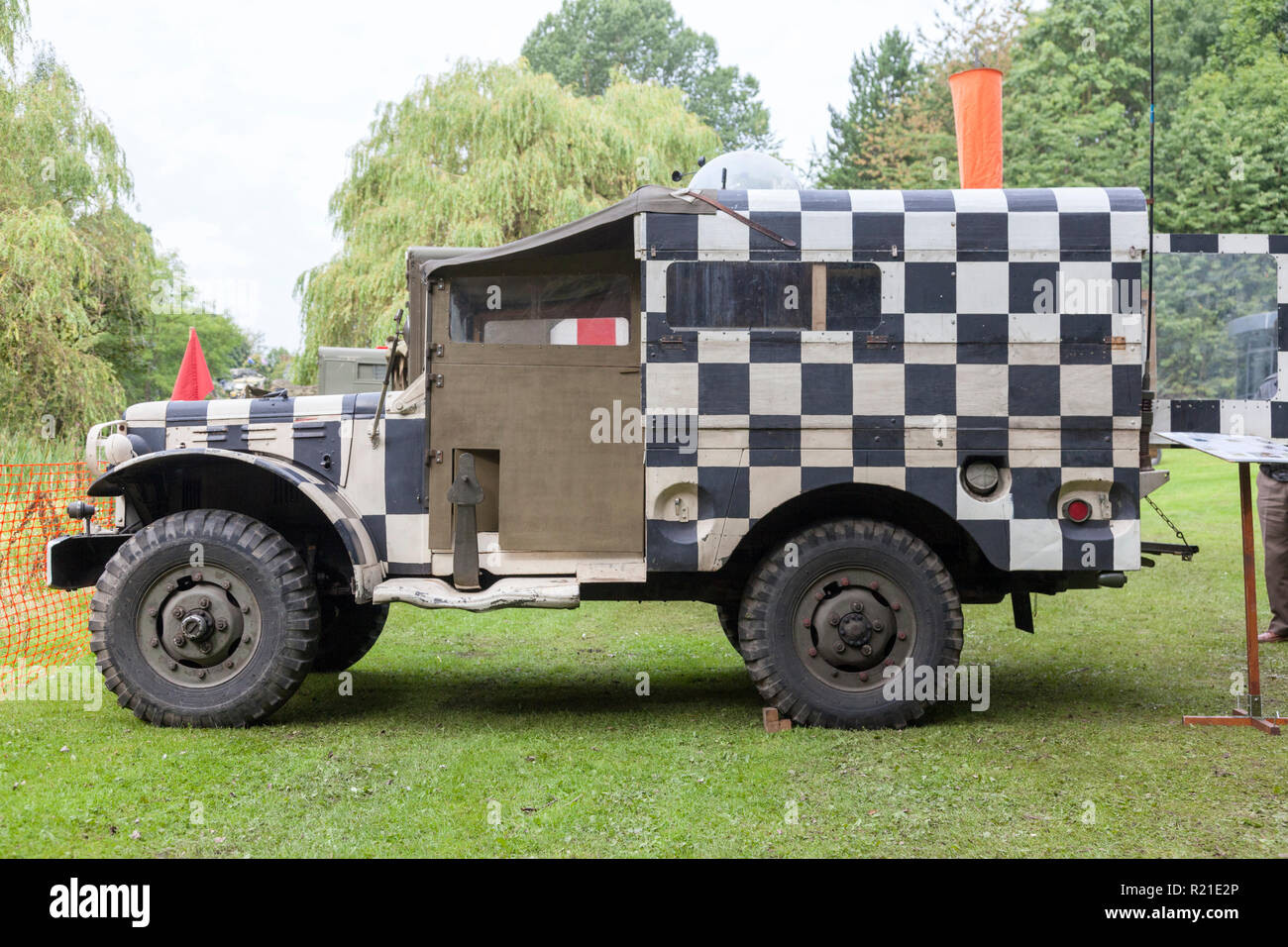 A Dodge WC51 converted for Runway Control on display at military vehicle show in the grounds of Durham Light Infantry Museum, County Durham, UK Stock Photo