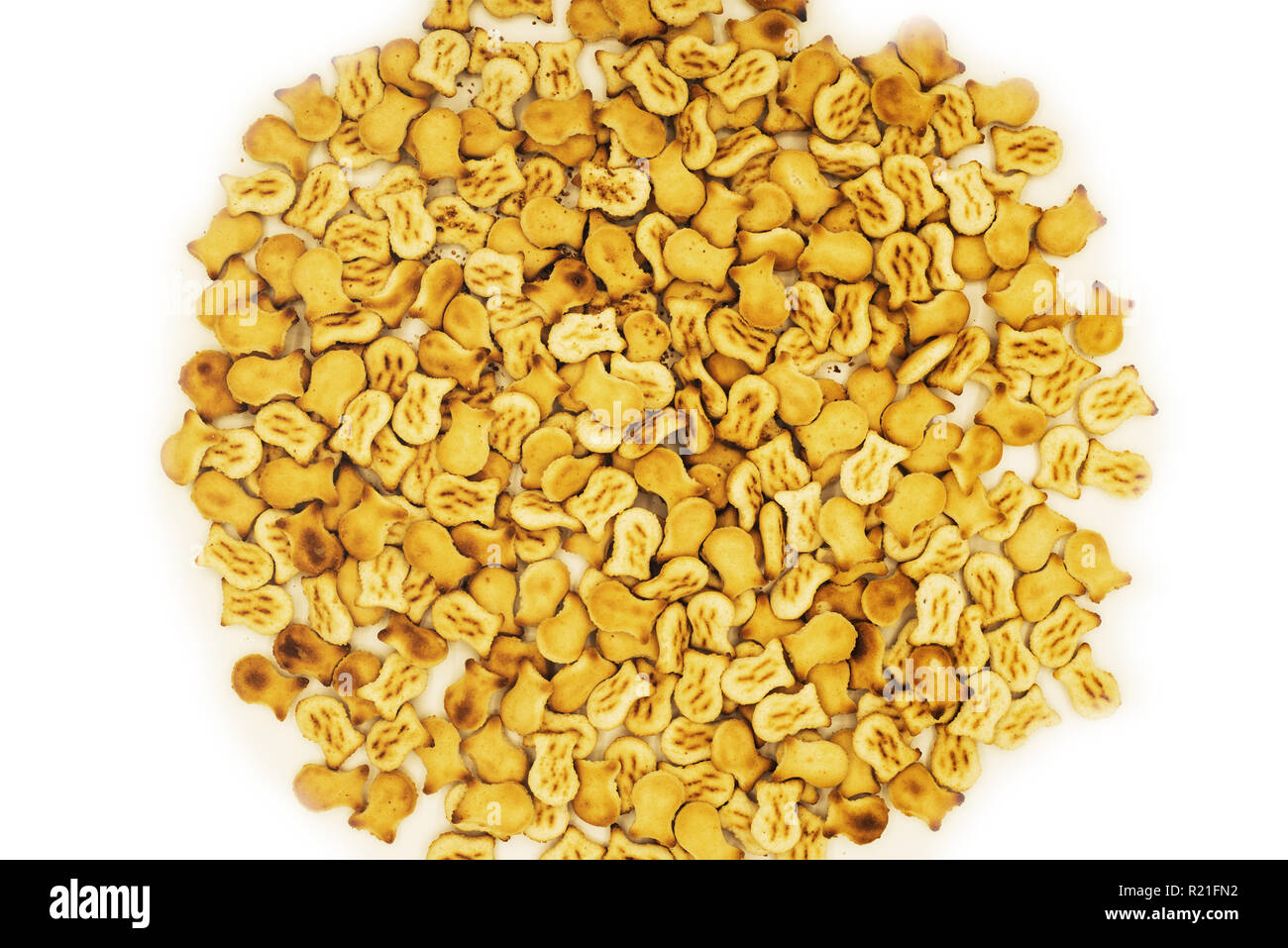 small crackers heap on white Stock Photo