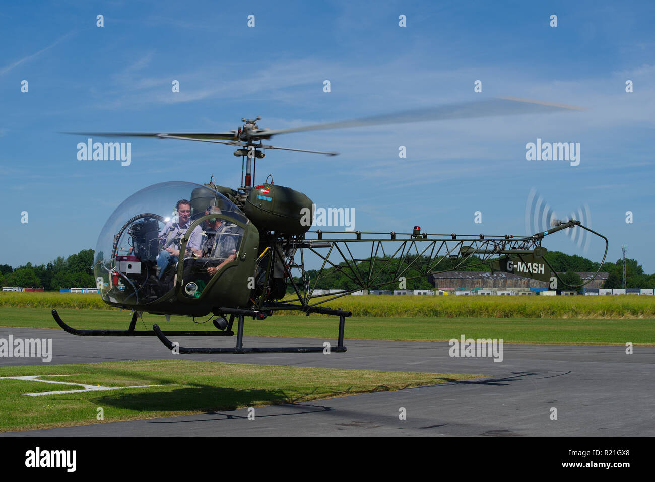 Bell 47 Sioux at Breighton Airfield, Hull, Stock Photo