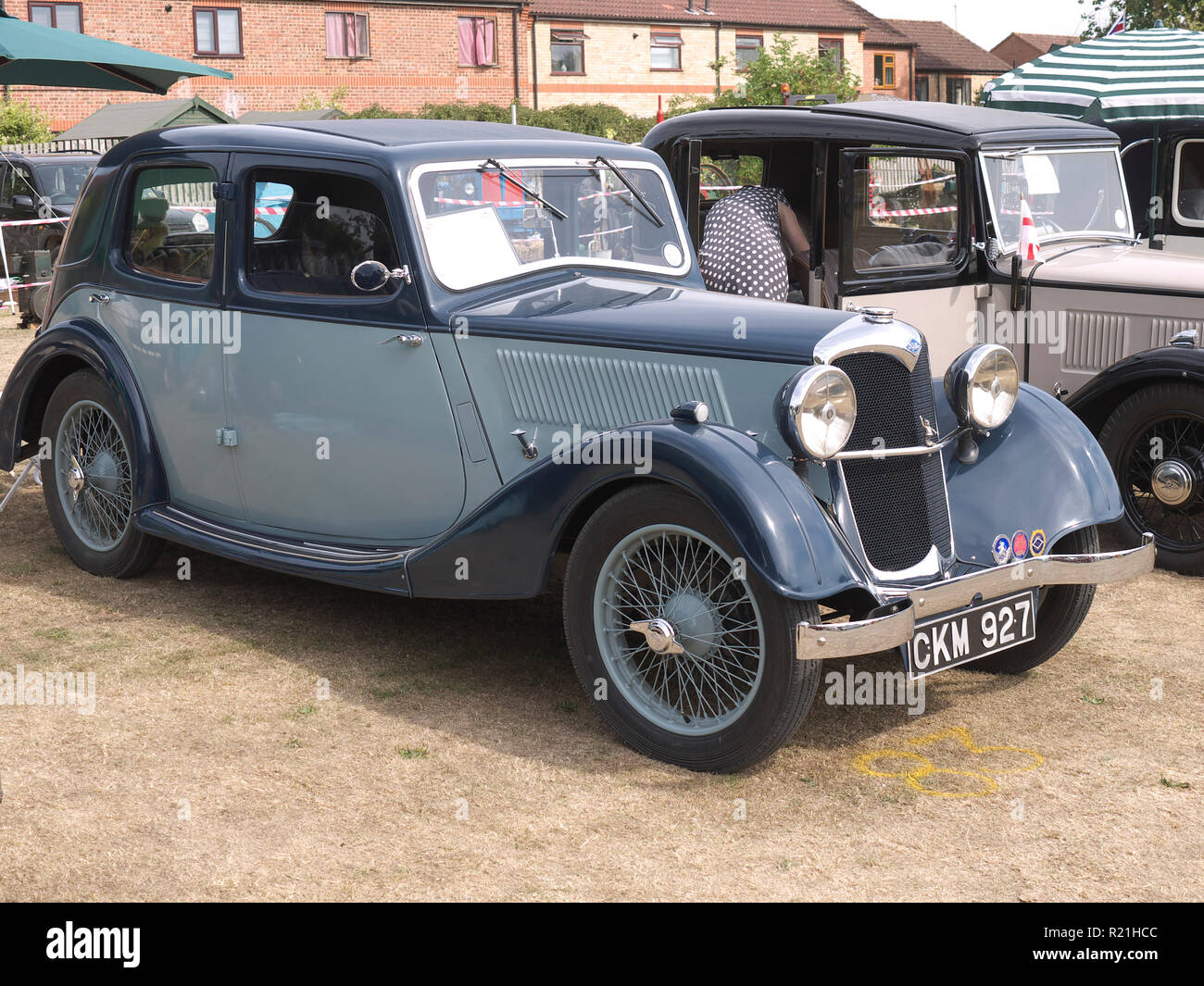 Vintage Riley at Baston in the blitz WWII weekend Stock Photo - Alamy