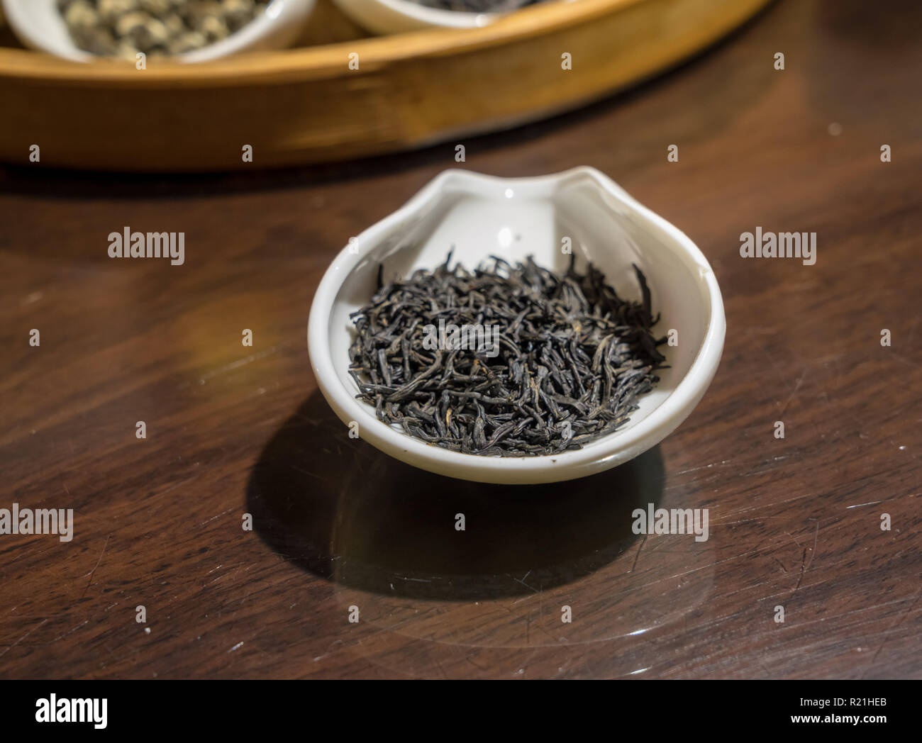 Collection of Chinese teas in traditional tea ceremony Stock Photo