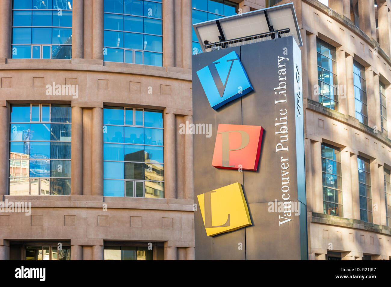 Vancouver Public Library in downtown Vancouver Canada Stock Photo