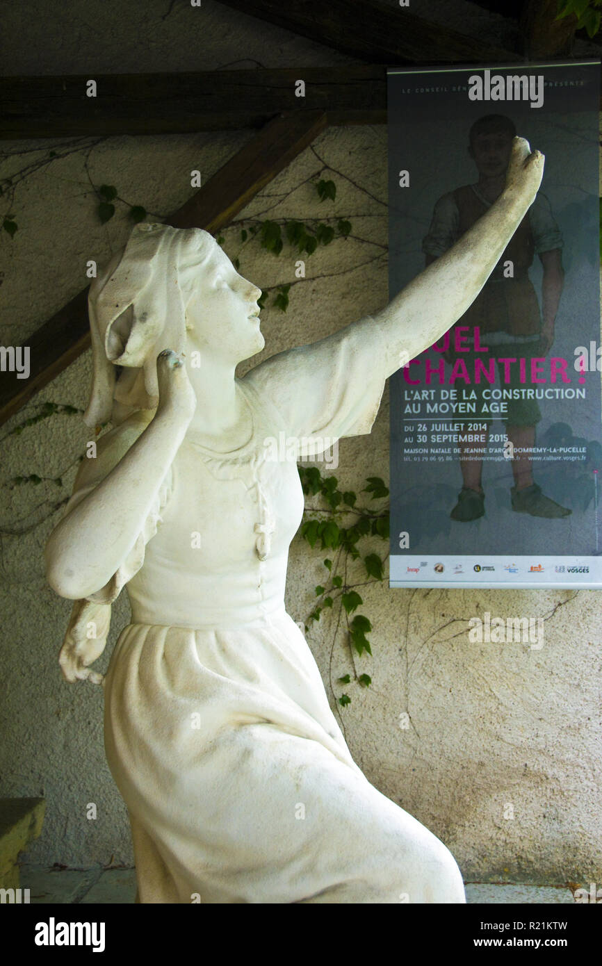 A statue of Joan of Arc outside her birthplace at Domremy-la- Pucelle, France. Stock Photo