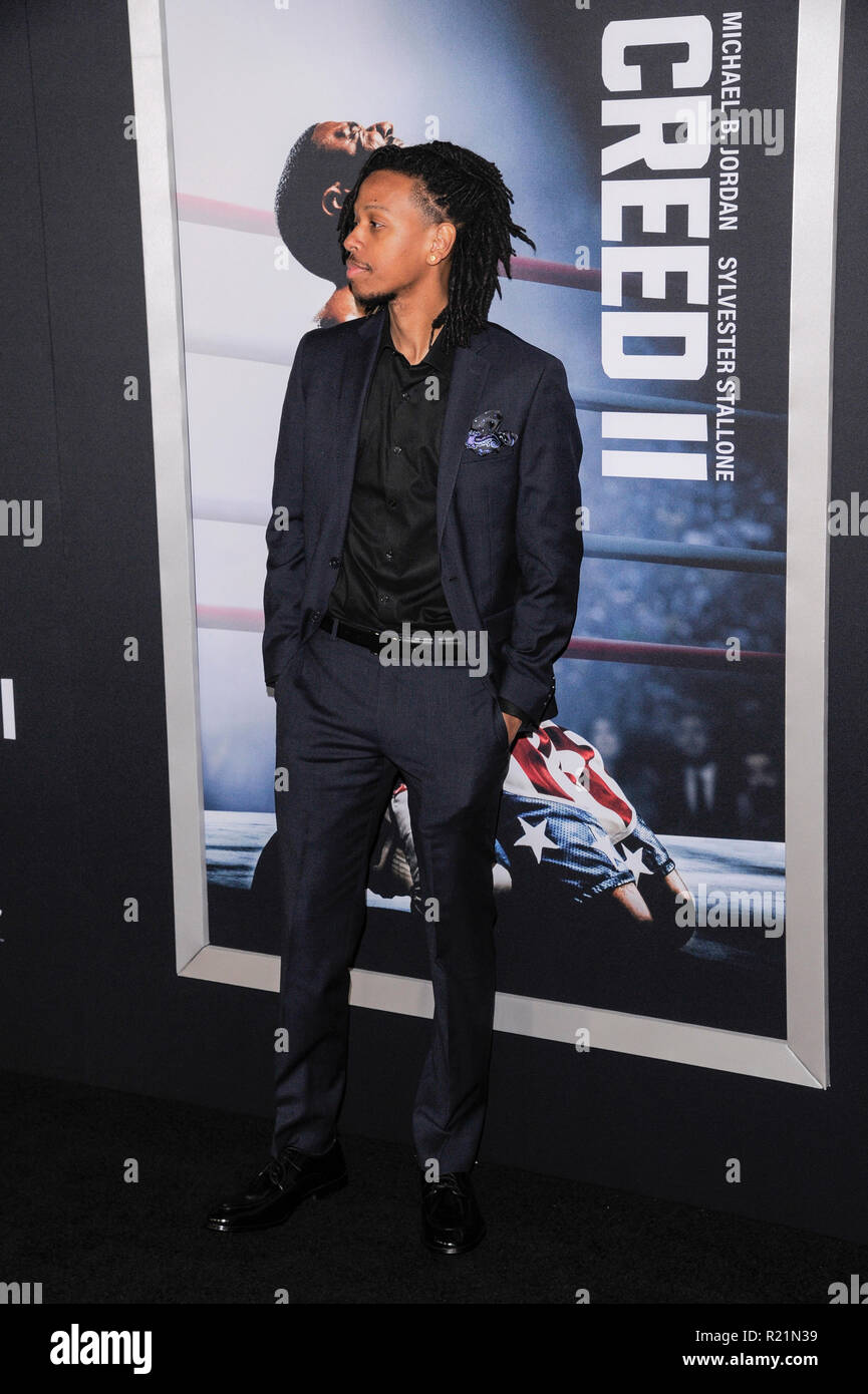 NEW YORK, NY - NOVEMBER 14: Juel Taylor attends 'Creed II' World Premiere at AMC Loews Lincoln Square on November 14, 2018 in New York City. Stock Photo