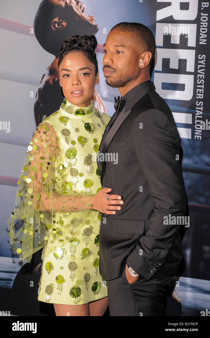 Michael b jordan and tessa thompson hires stock photography and images