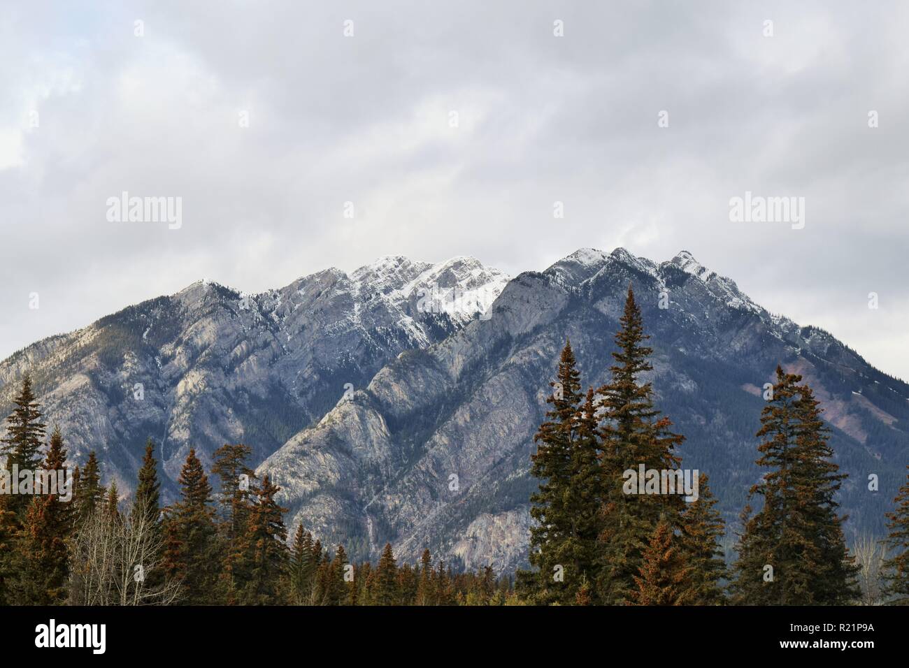 The Rocky Mountains in Banff, Alberta Stock Photo