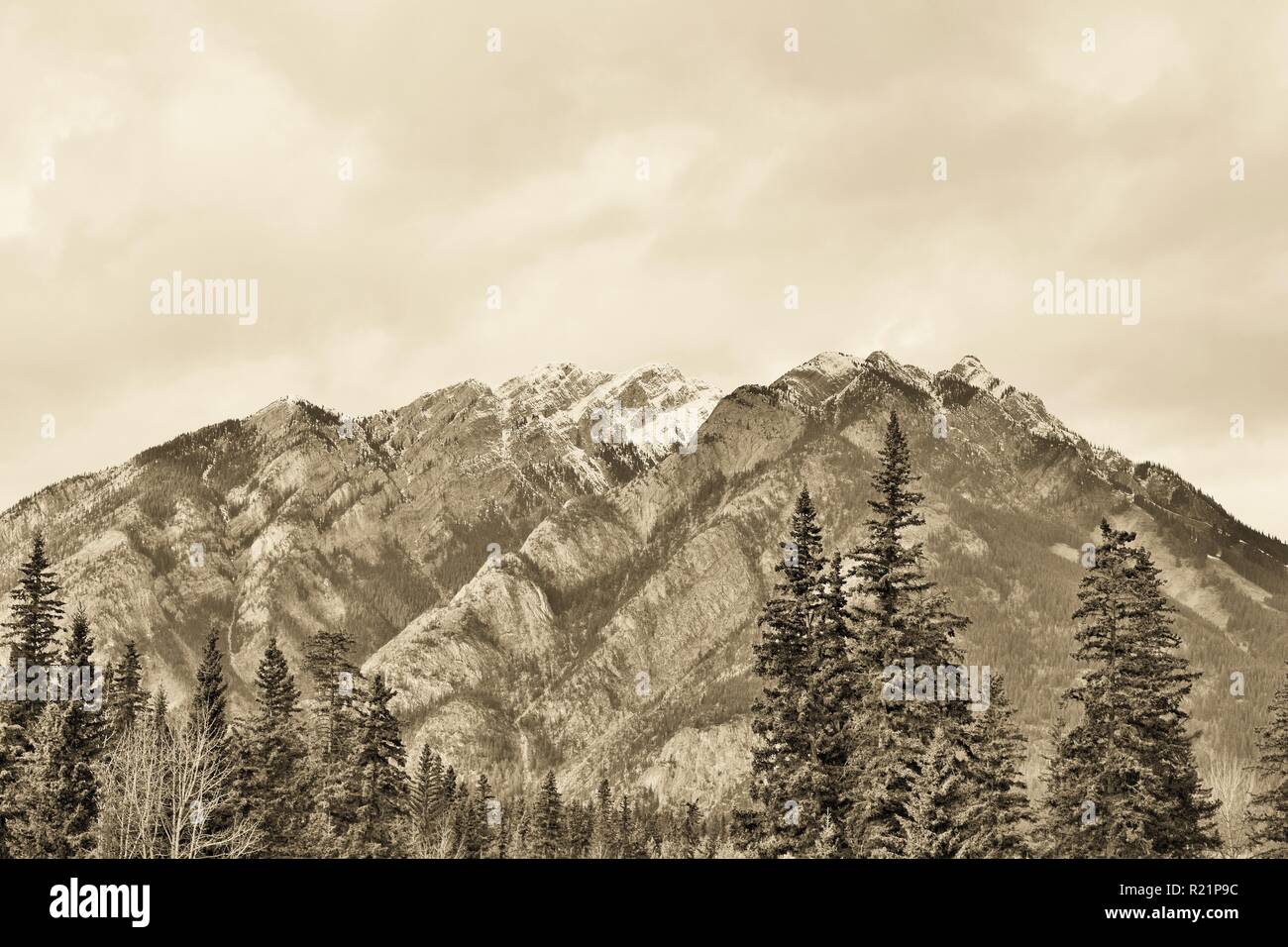 The Rocky Mountains in Banff, Alberta Stock Photo
