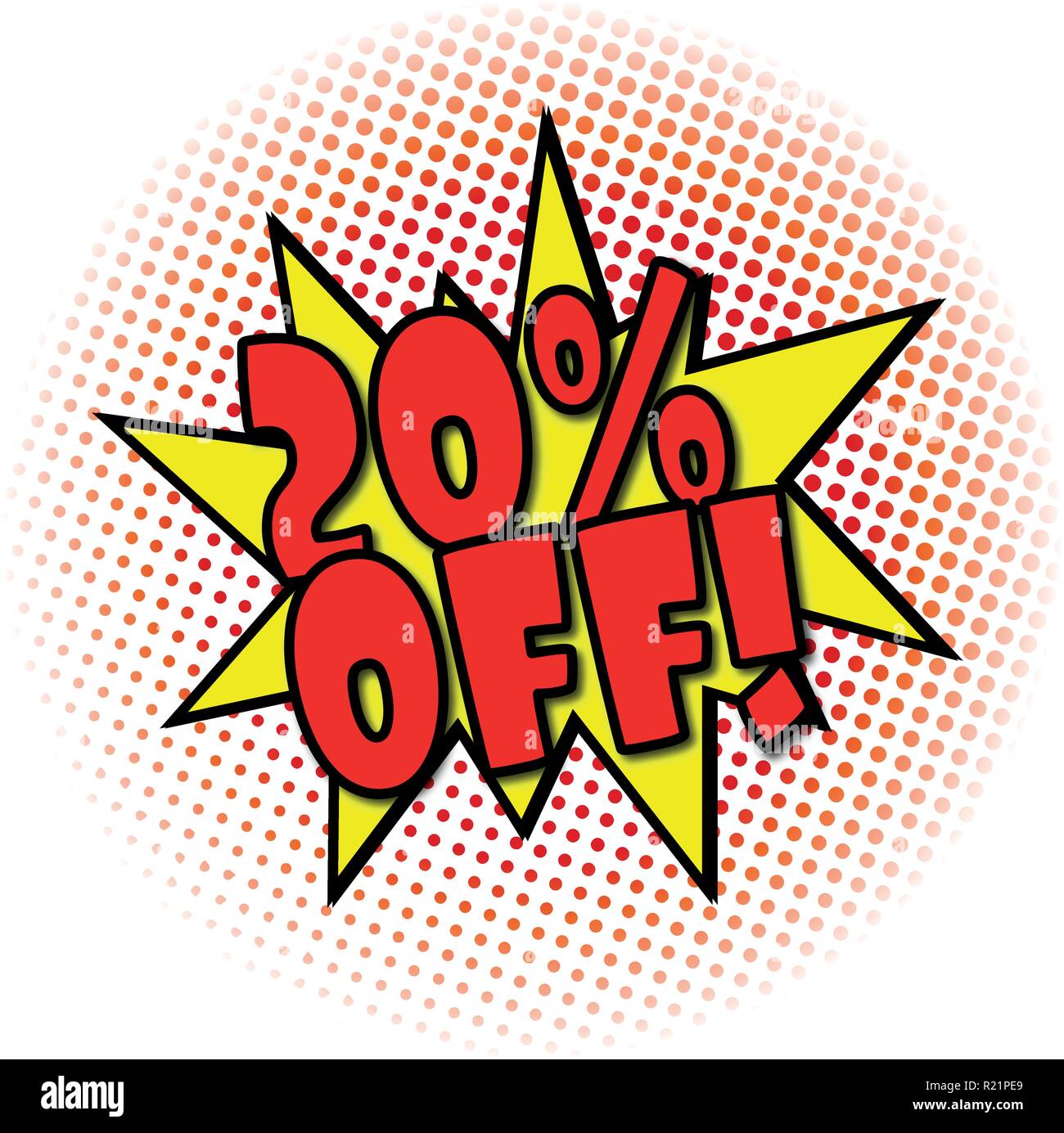 follow us comic explosion with dots on white Stock Vector