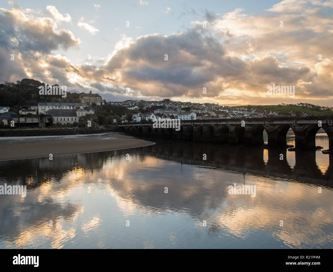 Beautiful historic maritime harbour town of Bideford in Devon , England Stock Photo