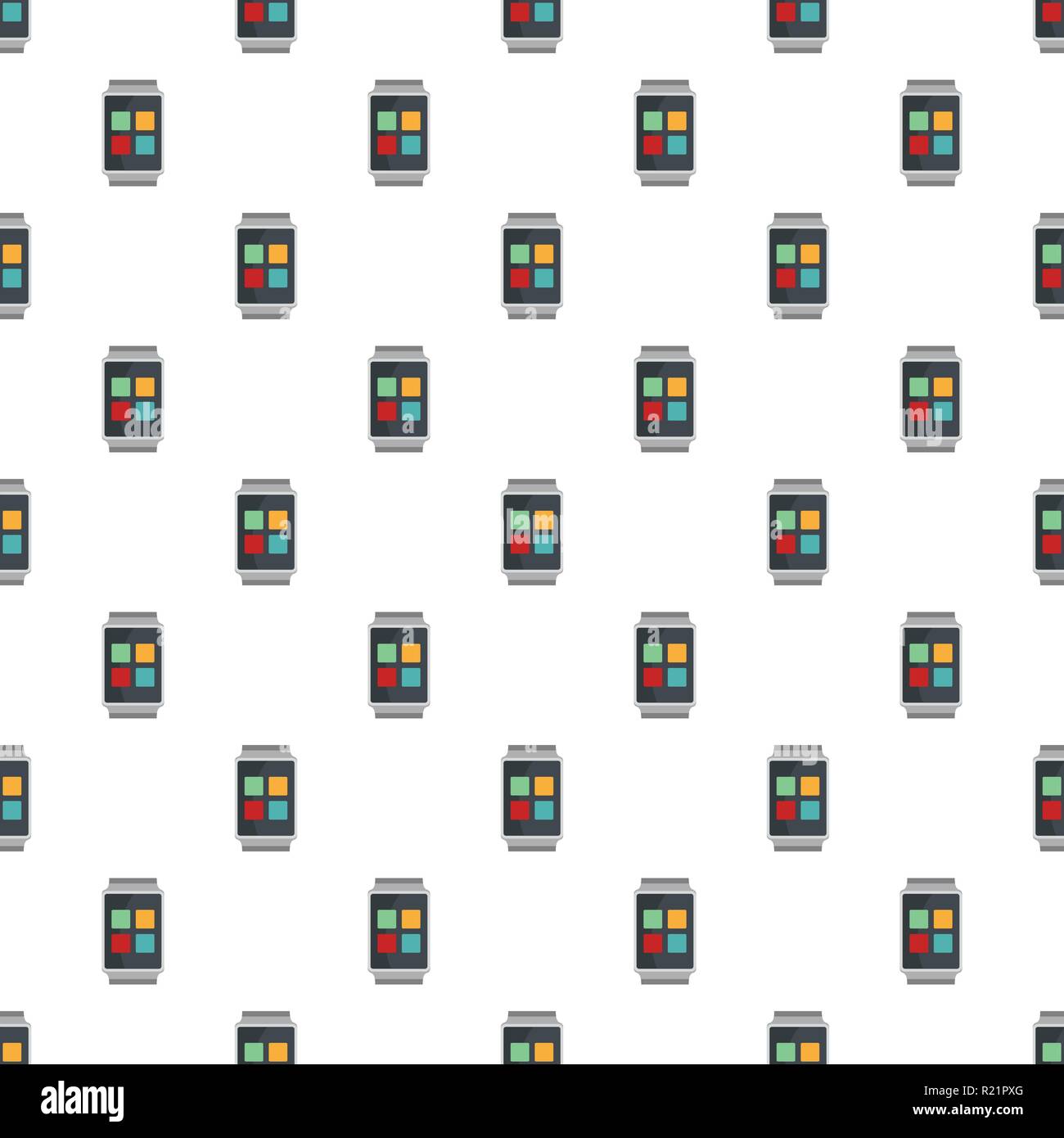 Smart watches pattern seamless in flat style for any design Stock Vector
