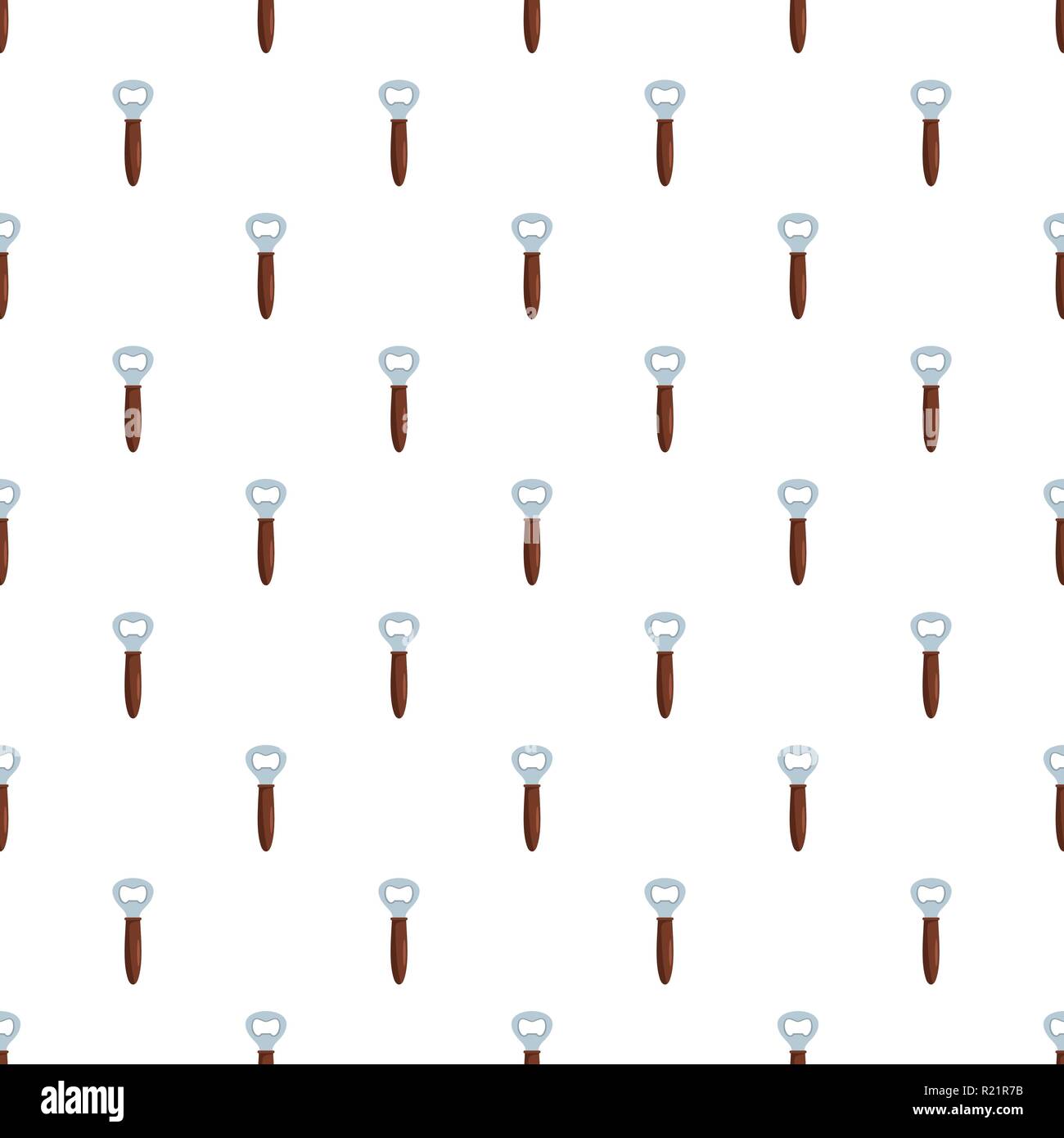Bottle opener pattern seamless in flat style for any design Stock Vector