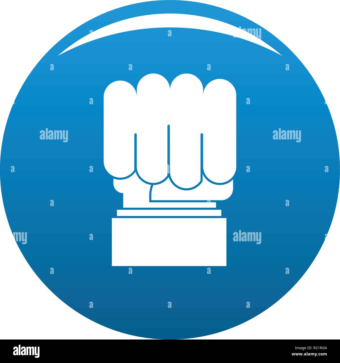 Hand protest icon vector blue circle isolated on white background Stock ...
