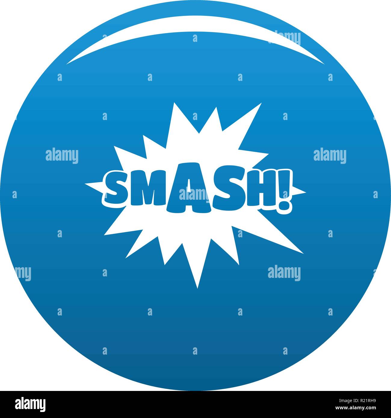 Comic Boom Smash Icon Vector Blue Circle Isolated On White