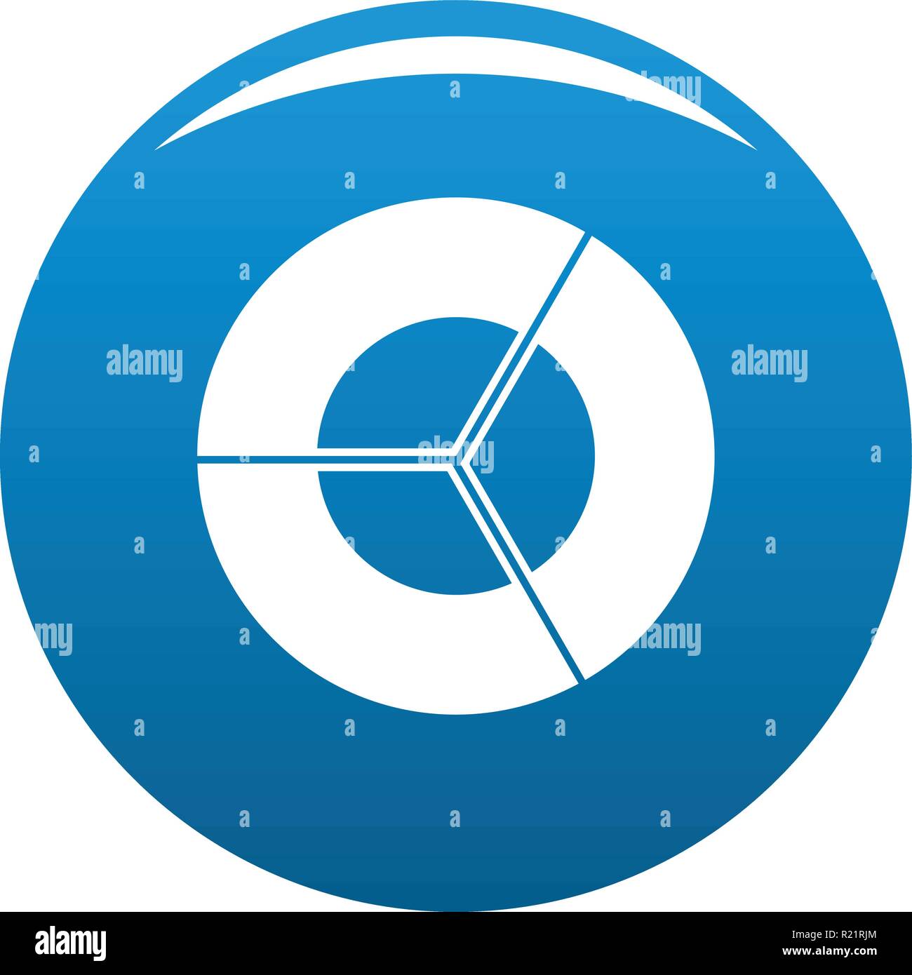 Circle diagram icon vector blue circle isolated on white background ...