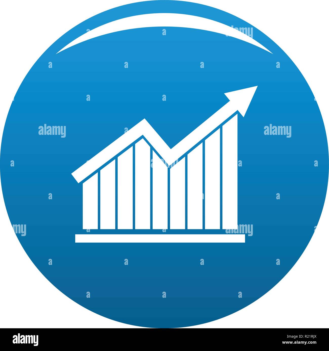 Best graph icon vector blue circle isolated on white background Stock ...