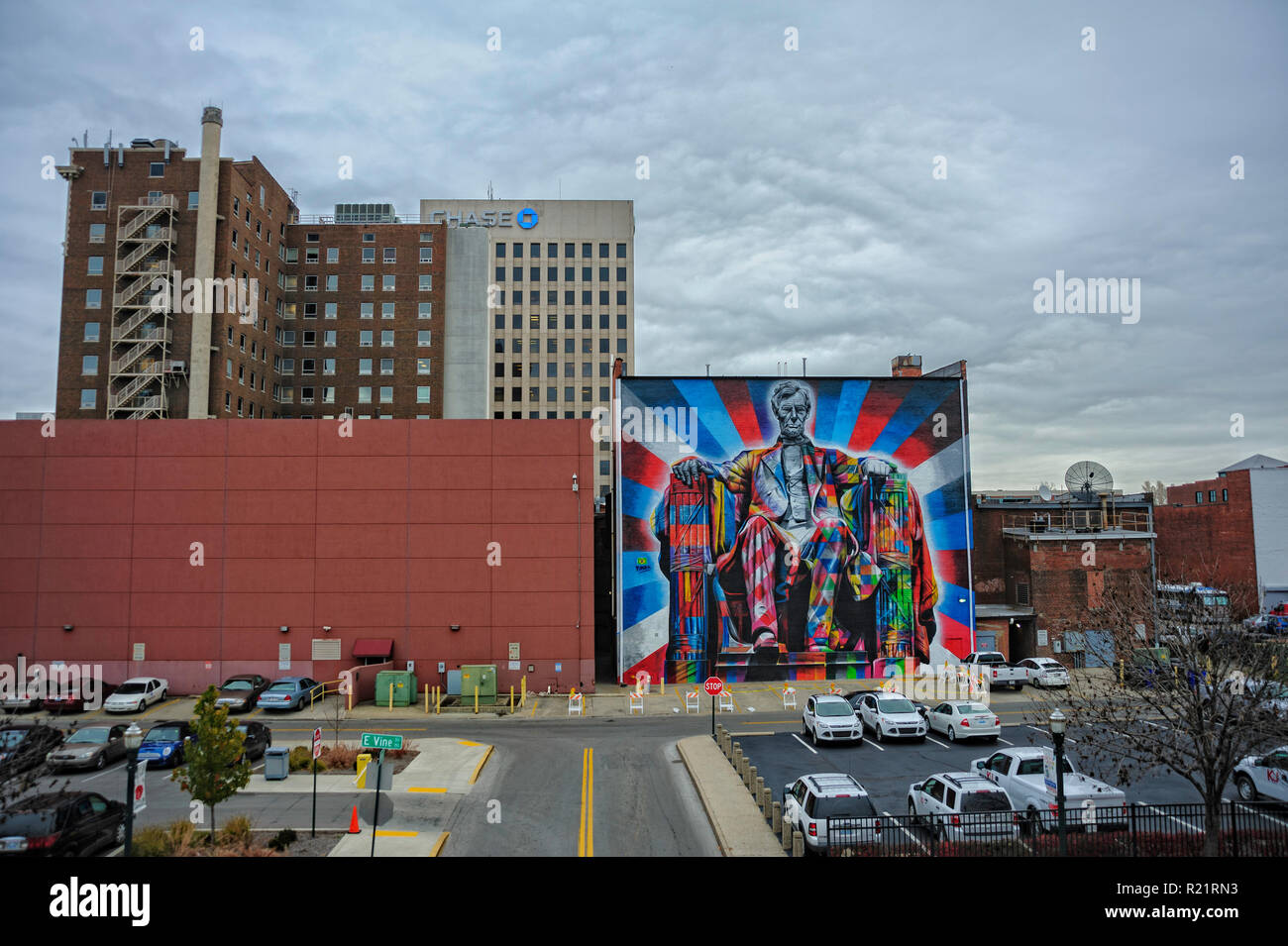 Abraham Lincoln mural in downtown Lexington Kentucky Stock Photo Alamy