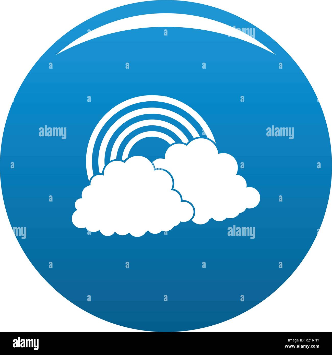 Rainbow icon vector blue circle isolated on white background Stock ...
