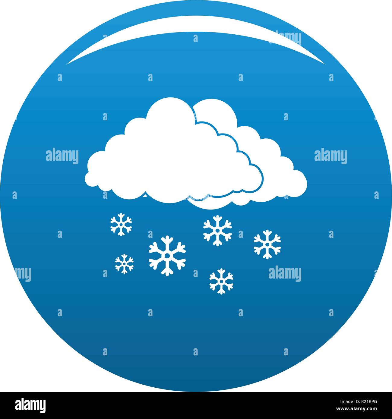 Snow cloud holiday icon vector blue circle isolated on white background ...