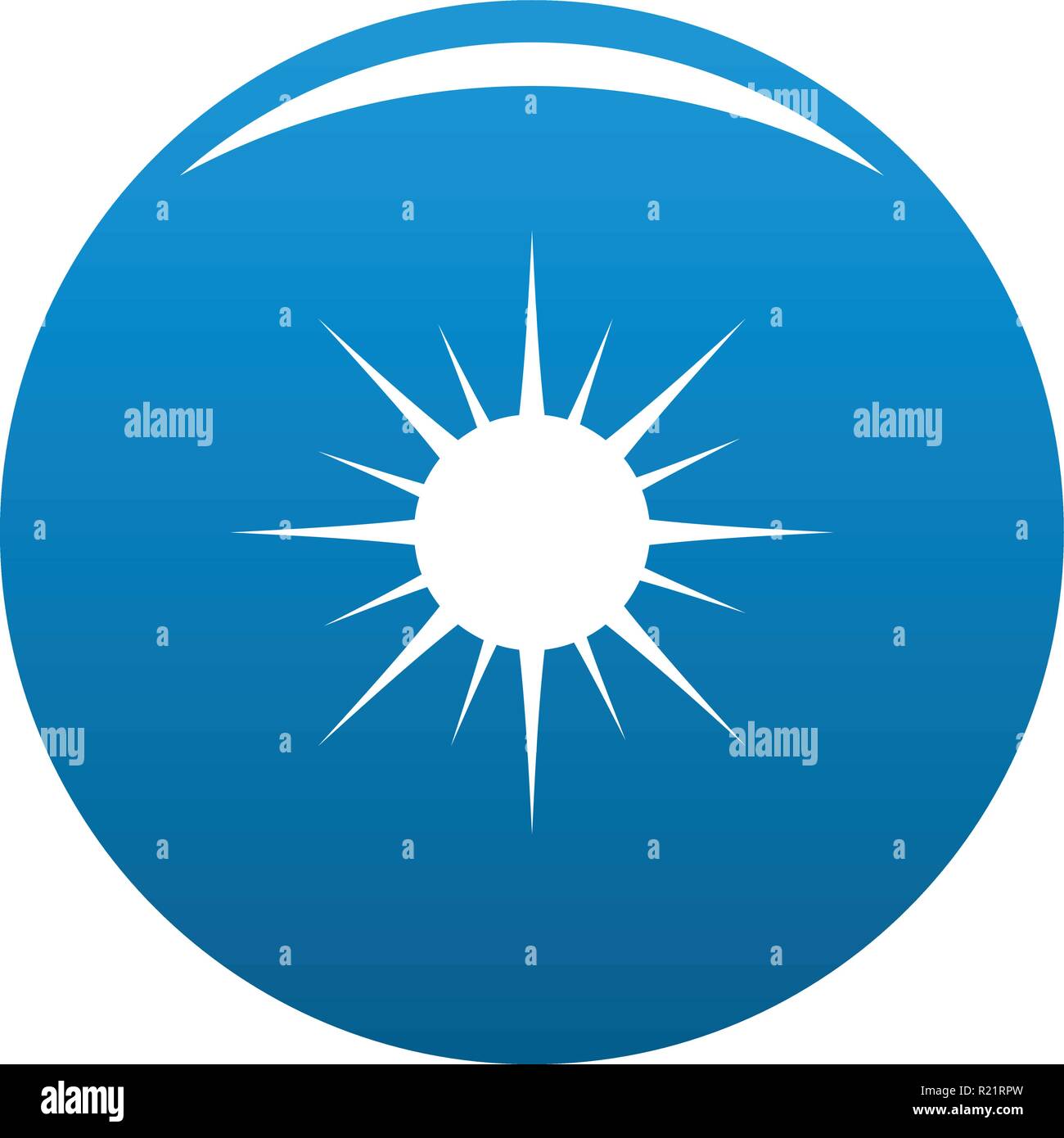 Sun icon vector blue circle isolated on white background Stock Vector ...