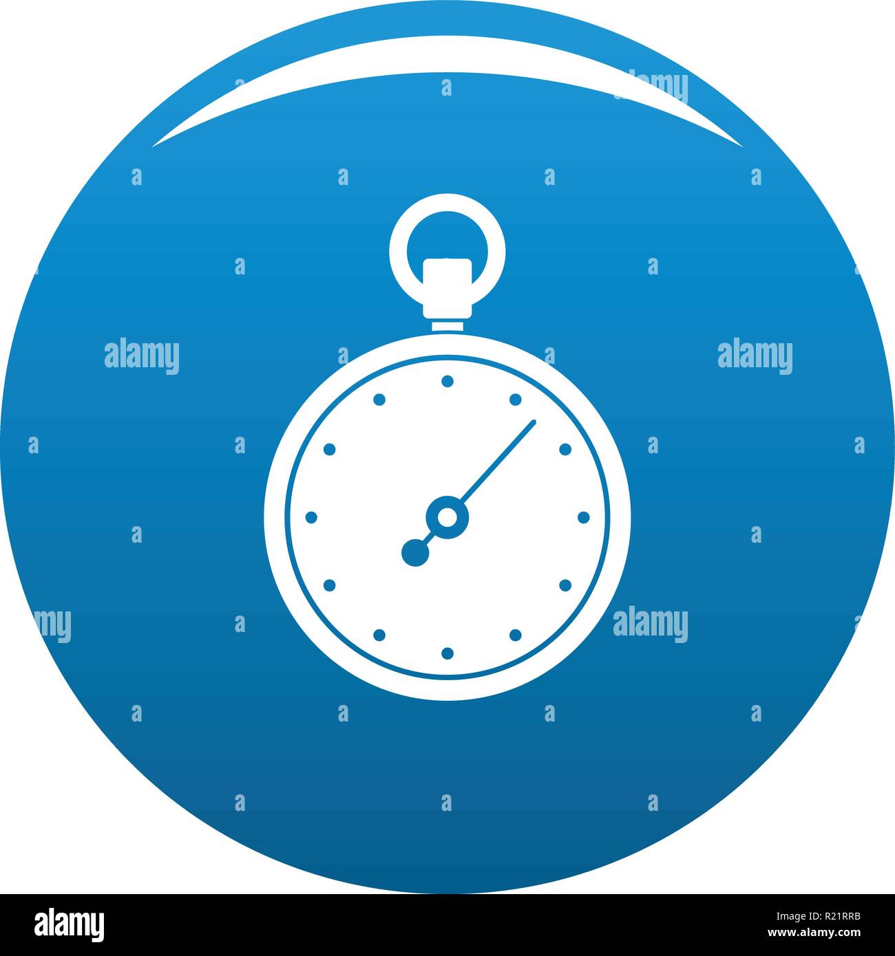 Stopwatch icon vector blue circle isolated on white background Stock ...