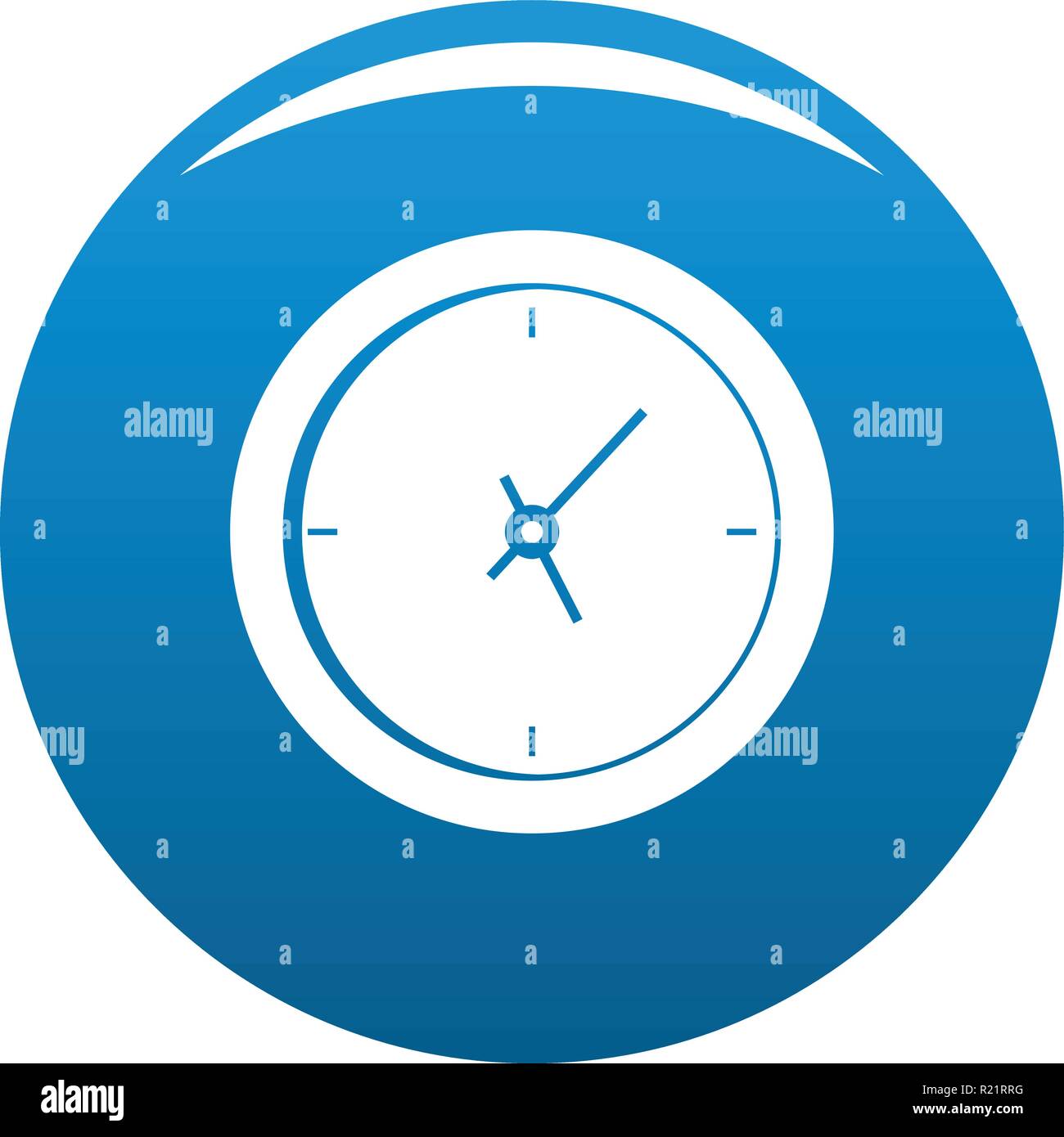 Clock minimal icon vector blue circle isolated on white background ...