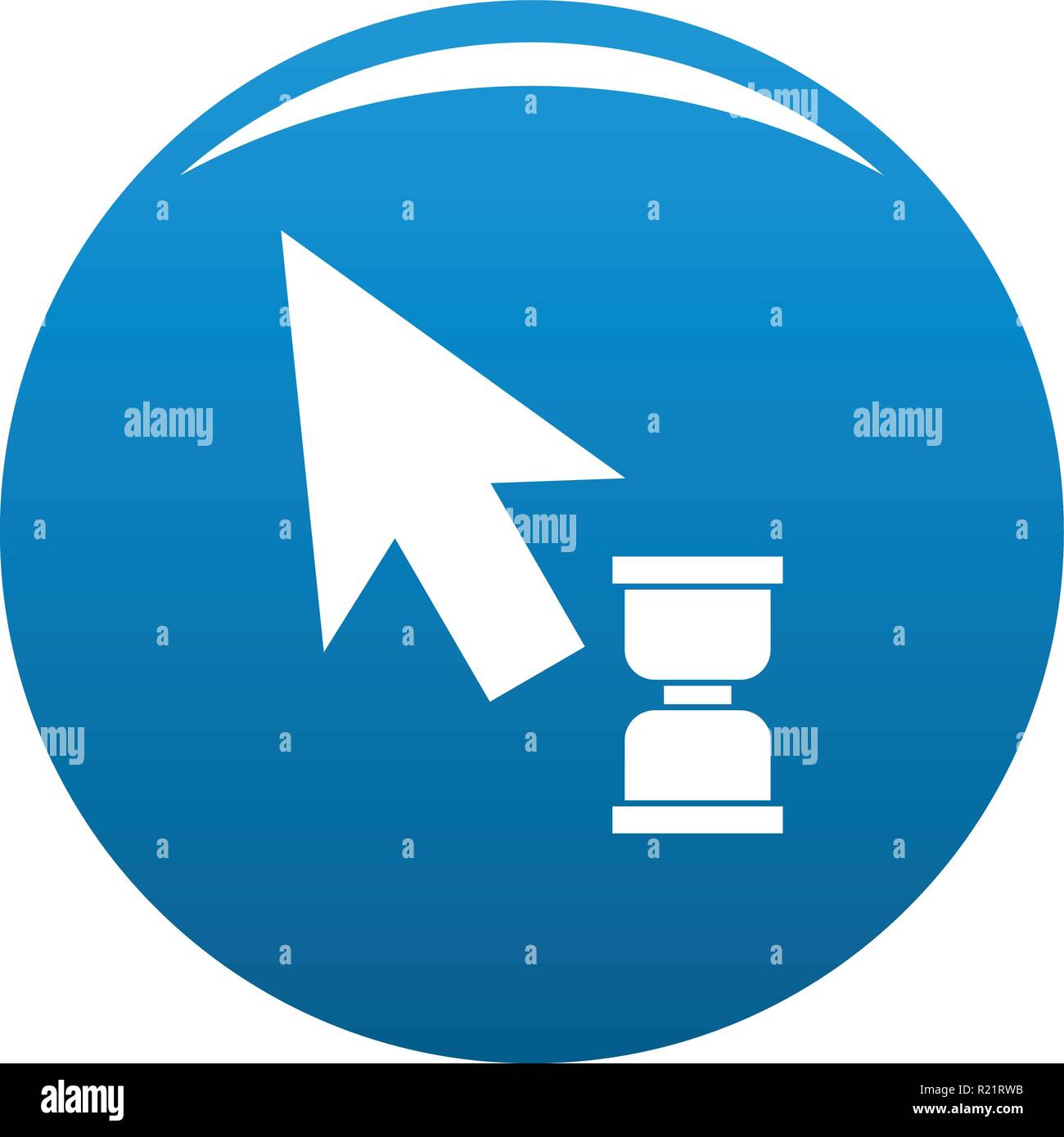 Cursor wait web icon vector blue circle isolated on white background ...