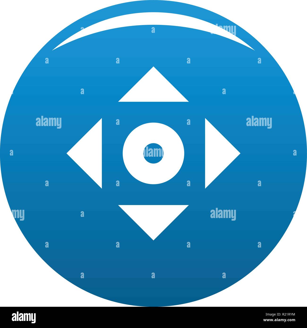 Cursor displacement app icon vector blue circle isolated on white ...