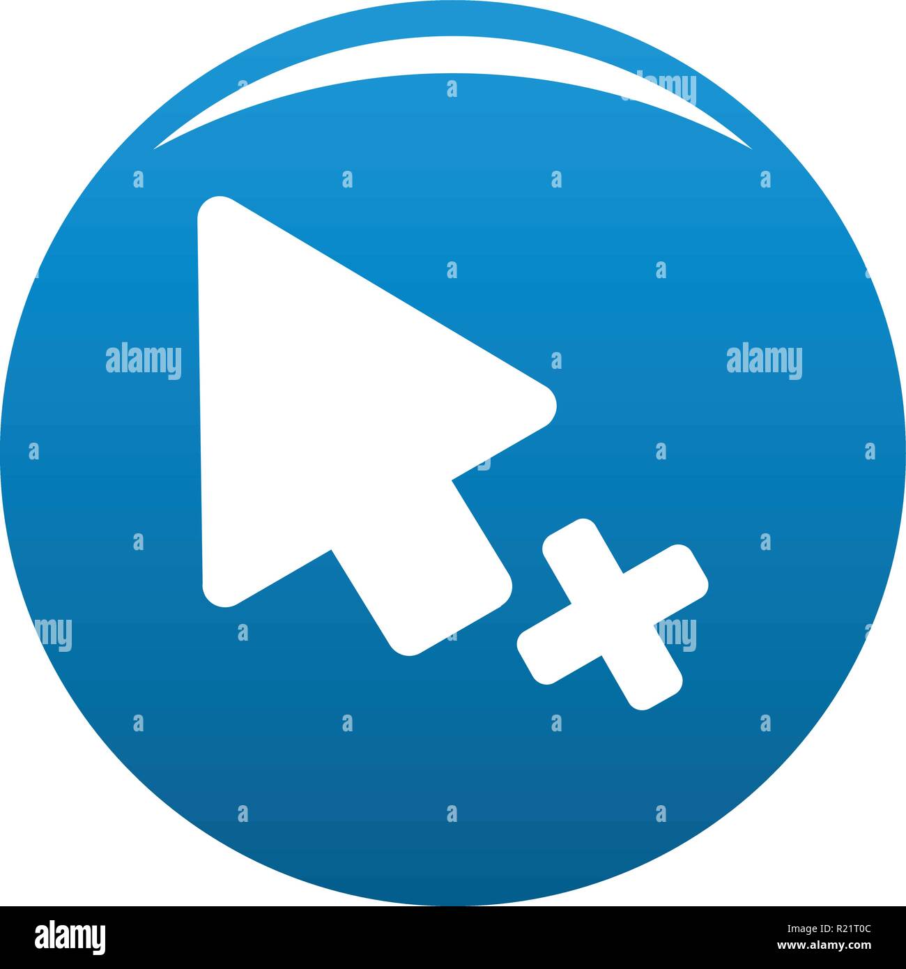 Cursor failure icon vector blue circle isolated on white background ...
