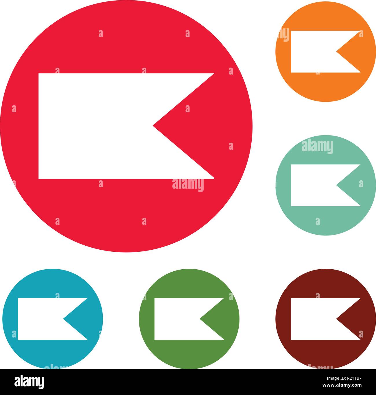 New flag icons circle set vector isolated on white background Stock ...