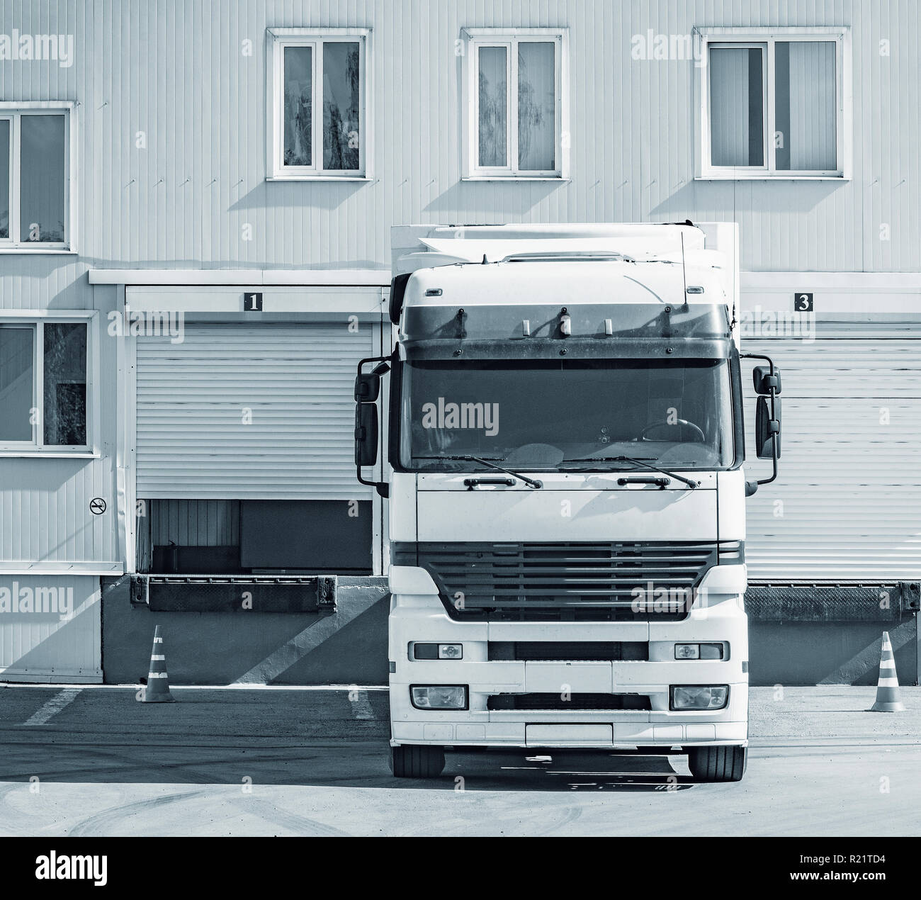 Freight truck stands by the door of the storage Stock Photo Alamy