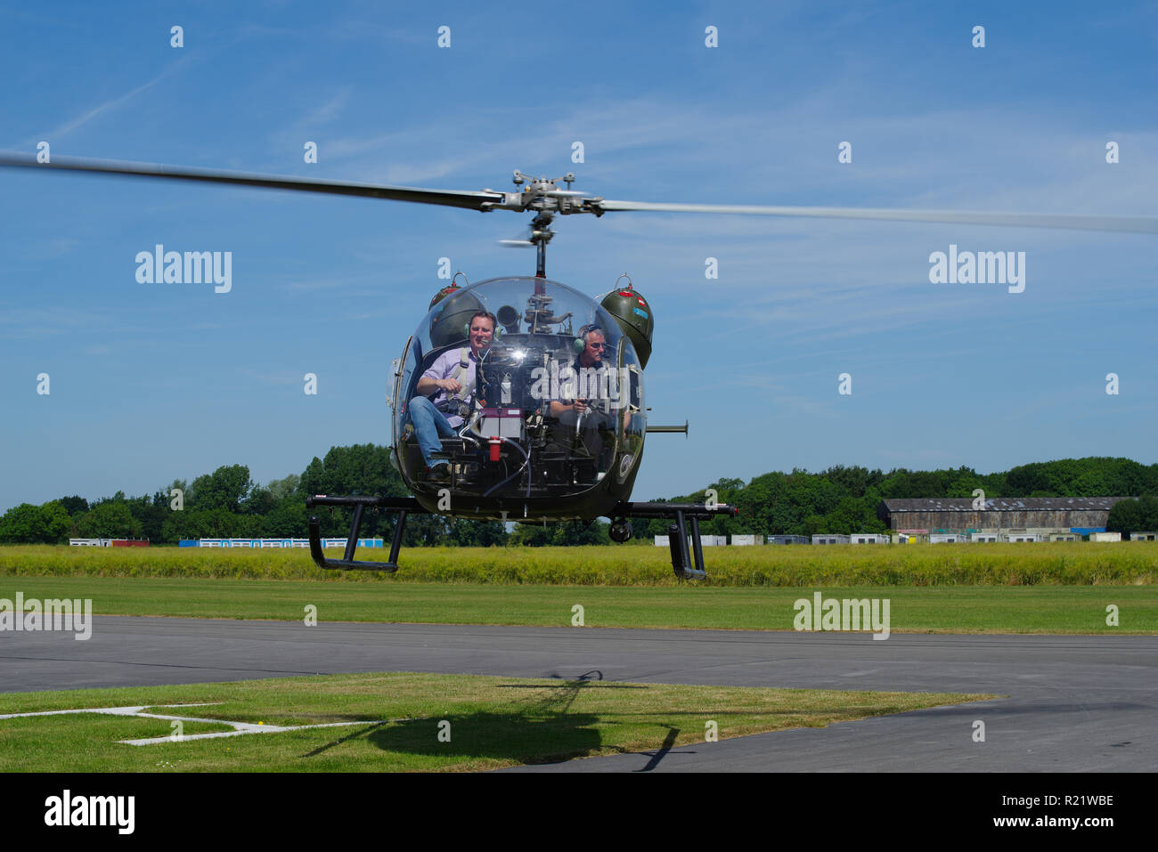 Bell 47 Sioux at Breighton Airfield, Hull, Stock Photo