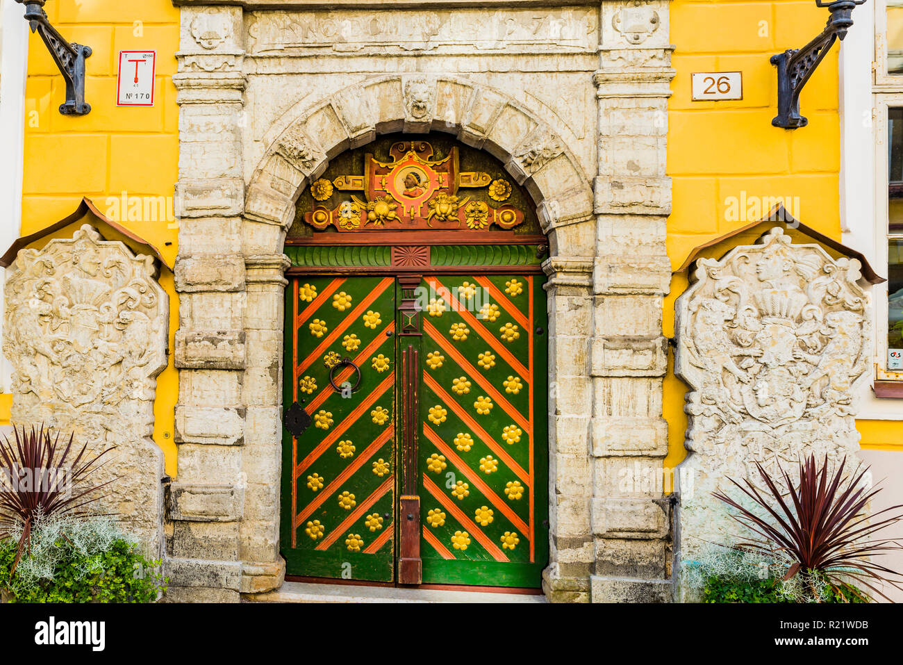 The House of the Blackheads was the meeting house of the brotherhood of the Blackheads. Tallinn, Harju County, Estonia, Baltic states, Europe. Stock Photo