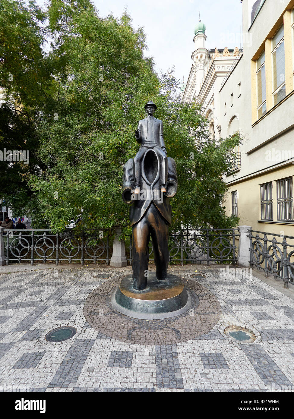 Prague, Czech Republic November 01, 2018 Statue of Franz Kafka by