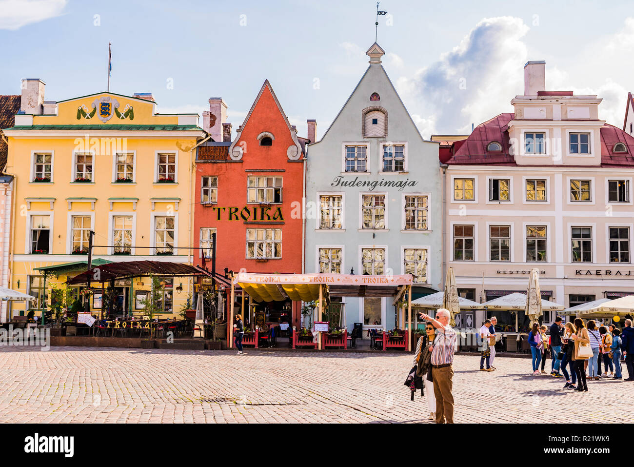 Tallinn Old City, Town hall square. Tallinn, Harju County, Estonia, Baltic states, Europe. Stock Photo