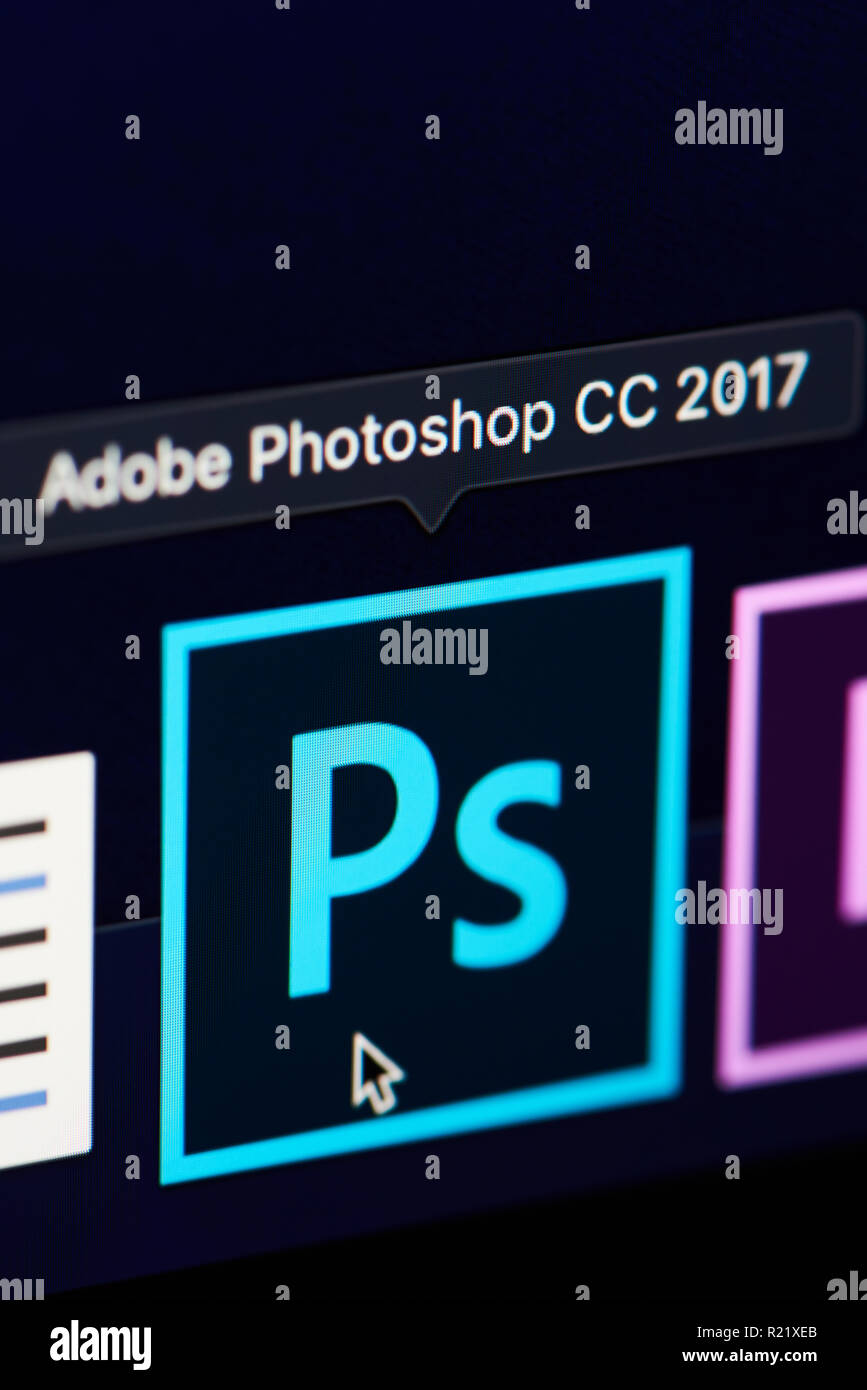 New york, USA - november 15, 2018:Adobe photoshop icon on device screen pixelated close up view Stock Photo